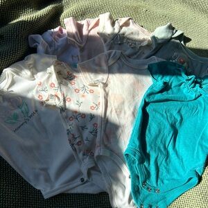 Baby Girl PACK OF 8 Short Sleeve Onesies, SIZE 6-9MO.